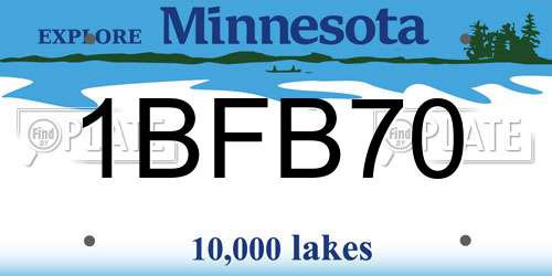 1BFB70 Minnesota License Plate