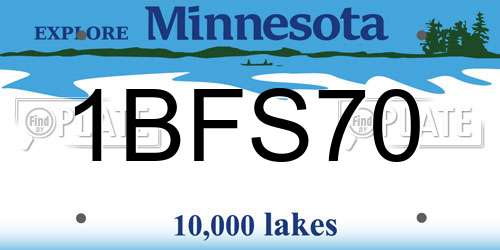 1BFS70 Minnesota License Plate