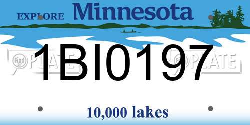 1BI0197 Minnesota License Plate