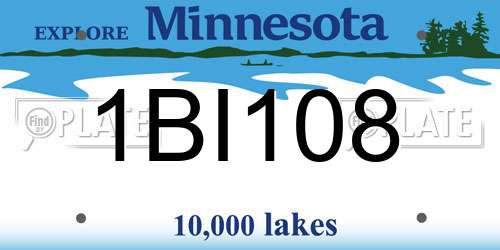 1BI108 Minnesota License Plate