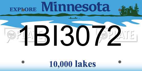 1BI3072 Minnesota License Plate