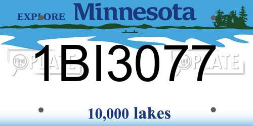 1BI3077 Minnesota License Plate