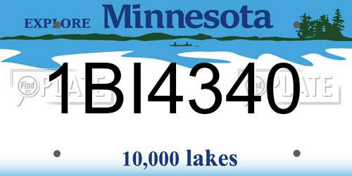 1BI4340 Minnesota License Plate