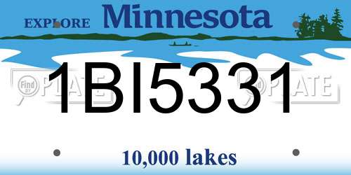 1BI5331 Minnesota License Plate