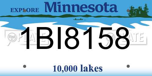 1BI8158 Minnesota License Plate