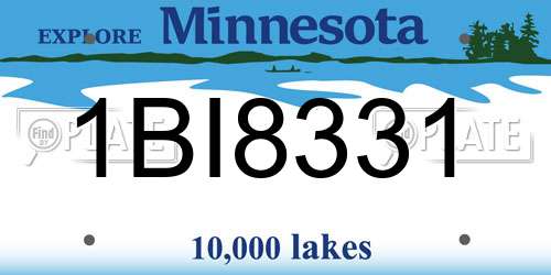1BI8331 Minnesota License Plate