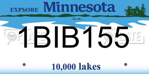 1BIB155 Minnesota License Plate