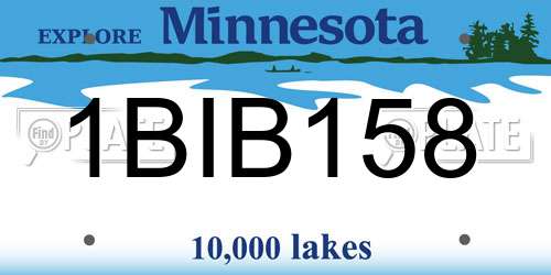 1BIB158 Minnesota License Plate