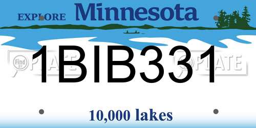 1BIB331 Minnesota License Plate
