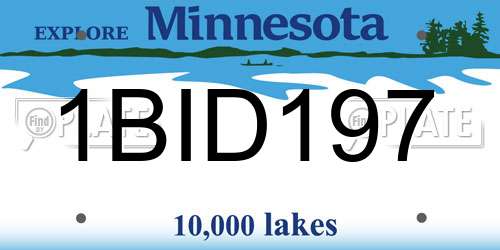 1BID197 Minnesota License Plate