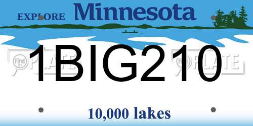 1BIG210 Minnesota License Plate