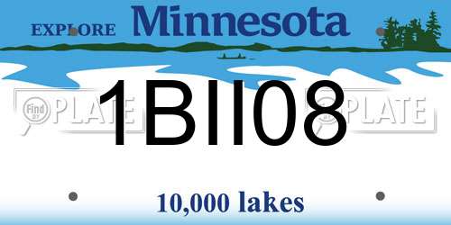 1BII08 Minnesota License Plate