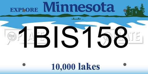 1BIS158 Minnesota License Plate