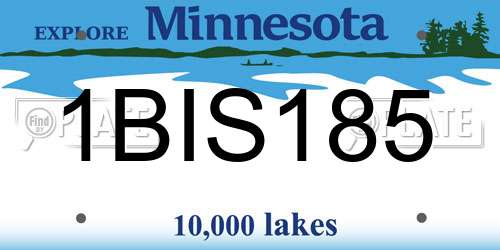 1BIS185 Minnesota License Plate