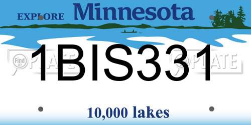 1BIS331 Minnesota License Plate