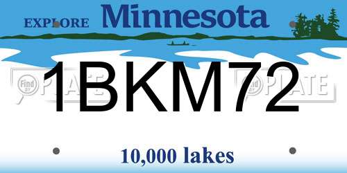 1BKM72 Minnesota License Plate