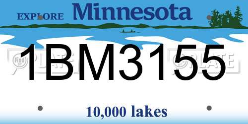 1BM3155 Minnesota License Plate