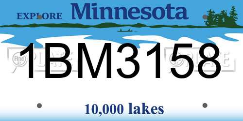 1BM3158 Minnesota License Plate