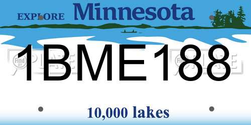1BME188 Minnesota License Plate