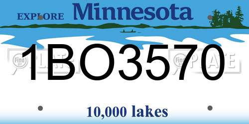 1BO3570 Minnesota License Plate