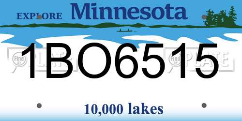 1BO6515 Minnesota License Plate