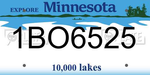 1BO6525 Minnesota License Plate
