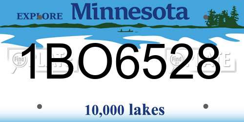 1BO6528 Minnesota License Plate