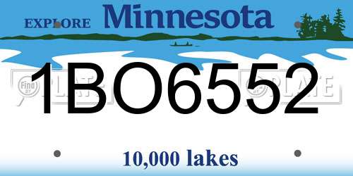 1BO6552 Minnesota License Plate