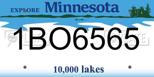 1BO6565 Minnesota License Plate