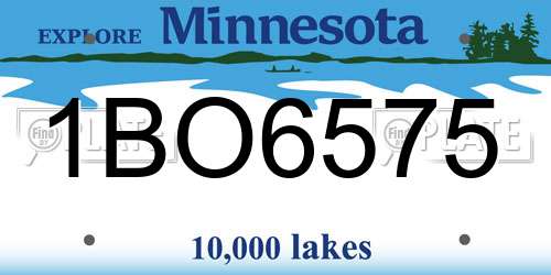 1BO6575 Minnesota License Plate