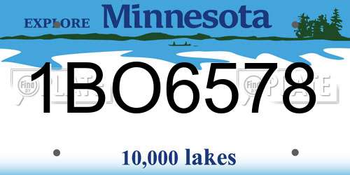 1BO6578 Minnesota License Plate
