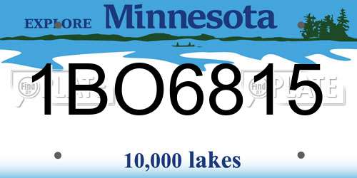 1BO6815 Minnesota License Plate