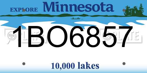 1BO6857 Minnesota License Plate