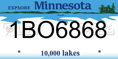 1BO6868 Minnesota License Plate