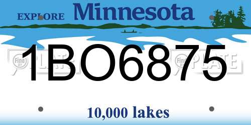 1BO6875 Minnesota License Plate