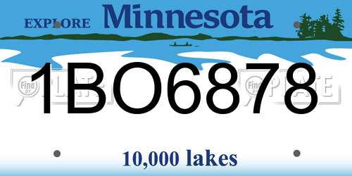 1BO6878 Minnesota License Plate
