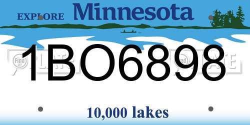 1BO6898 Minnesota License Plate
