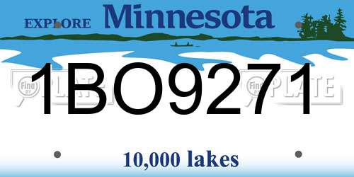 1BO9271 Minnesota License Plate