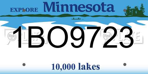 1BO9723 Minnesota License Plate