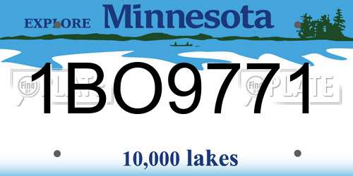 1BO9771 Minnesota License Plate