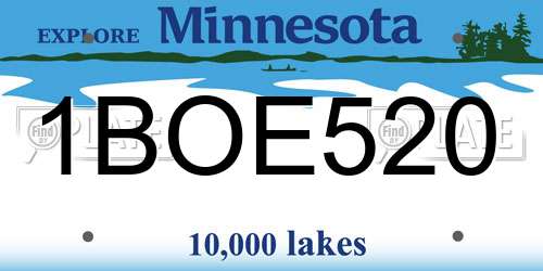 1BOE520 Minnesota License Plate