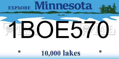 1BOE570 Minnesota License Plate