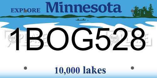 1BOG528 Minnesota License Plate