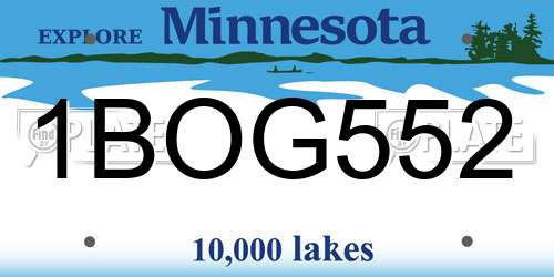 1BOG552 Minnesota License Plate