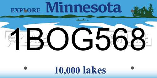 1BOG568 Minnesota License Plate