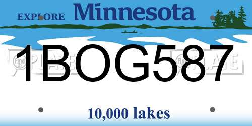 1BOG587 Minnesota License Plate