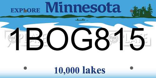 1BOG815 Minnesota License Plate