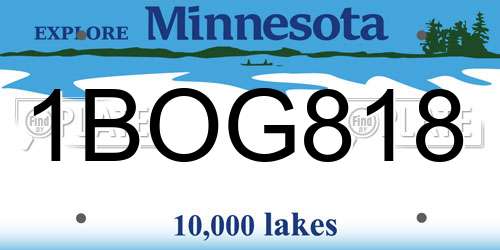 1BOG818 Minnesota License Plate