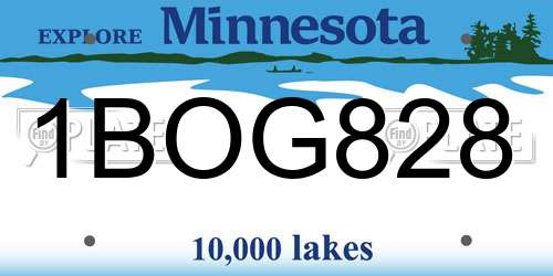 1BOG828 Minnesota License Plate