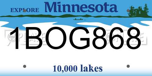 1BOG868 Minnesota License Plate